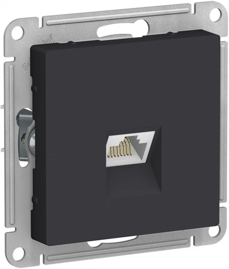 ATN001083 Розетка встраиваемая Ethernet RJ-45 (карбон) Systeme Electric AtlasDesign ATN001083