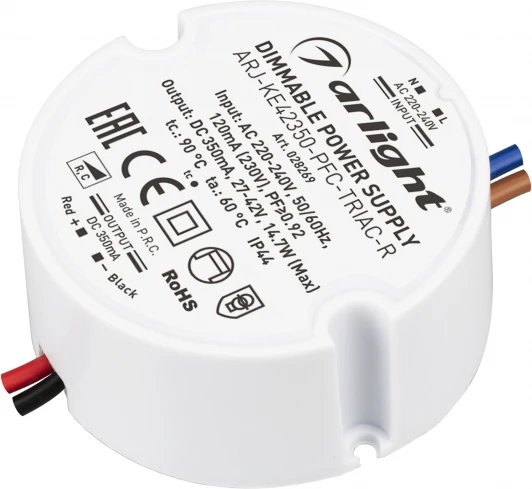 028269 Блок питания ARJ-KE42350-PFC-TRIAC-R (15W, 350mA) (IP44 Пластик) 028269 Arlight ARJ