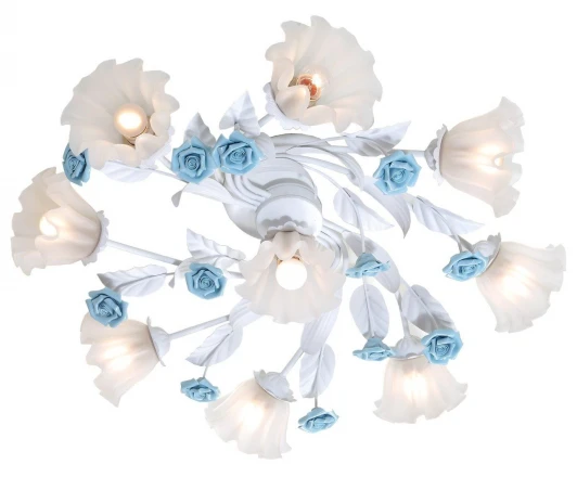 Fiori di rose 112.8.1 Потолочная люстра Lucia Tucci Fiori Di Rose 112.8.1 (220V, муранское стекло, цветы, ветки, розы)