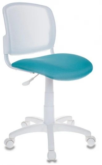 CH-W296NX/15-175 Кресло детское Бюрократ CH-W296NX белый TW-15 сиденье бирюзовый 15-175 сетка/ткань крестовина пластик пластик белый