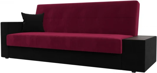 118494 Диван-книжка Лига-020 стол справа (Бордовый,Черный/Микровельвет) Лига Диванов арт.118494