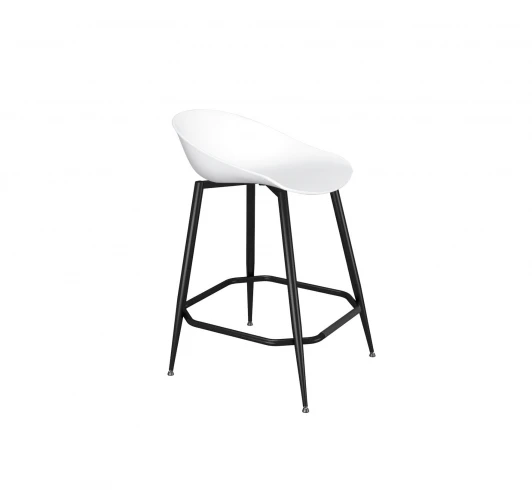 7688147101 Стул полубарный Sheffilton SHT-ST19/S148-1 Белый/черный муар 7688147101