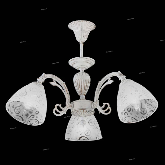 75030-3C WHITE Люстра потолочная Natali Kovaltseva Martinez, 3 плафона, белый с золотом и прозрачным