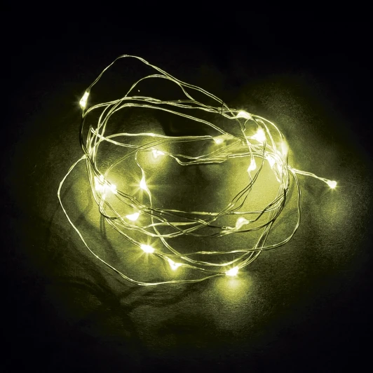 41634 Светодиодная гирлянда Feron 41634 CL570 линейная Роса, статичная 2м + 0.5м желтый с питанием от батареек