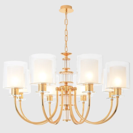 ELENA SP8 GOLD Подвесная люстра Crystal Lux ELENA SP8 GOLD (220V, на цепи, круглые)
