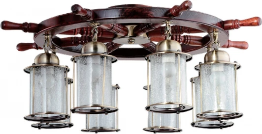 828-08-03 красное дерево+бронза Потолочная люстра N-Light 828 828-08-03 красное дерево+бронза