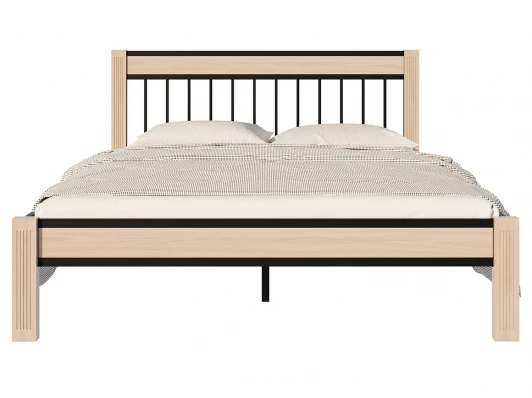 102175 Кровать АГАТА 160, черный/натуральный Форвард Агата 102175