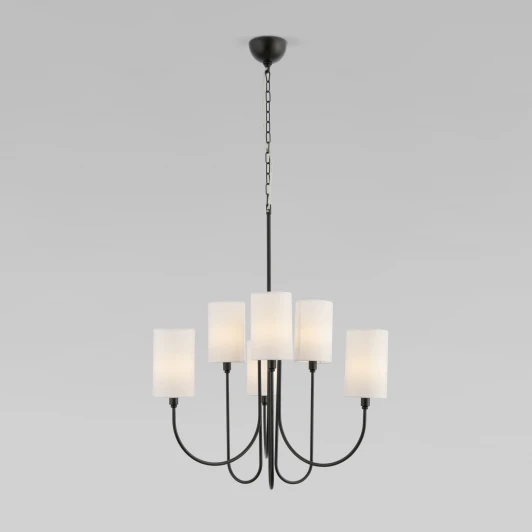 60164/6 черный Подвесная люстра Wi-Fi Eurosvet Abbey 60164/6 черный (220V, управление смартфоном, голосовое управление, умный дом - Minimir Home, Алиса, Маруся, Салют, на цепи)