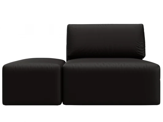 130085 Модули диван и пуф Лига-060 НПБ (ЛДСП,Брус,Фанера/Пластик/Экокожа/Коричневый) Лига Диванов 130085