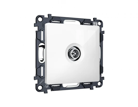 MA113005 Комплект механизма ТВ-розетки оконечной экранированной встраиваемый (белый глянец) Ambrella Volt QUANT MA113005