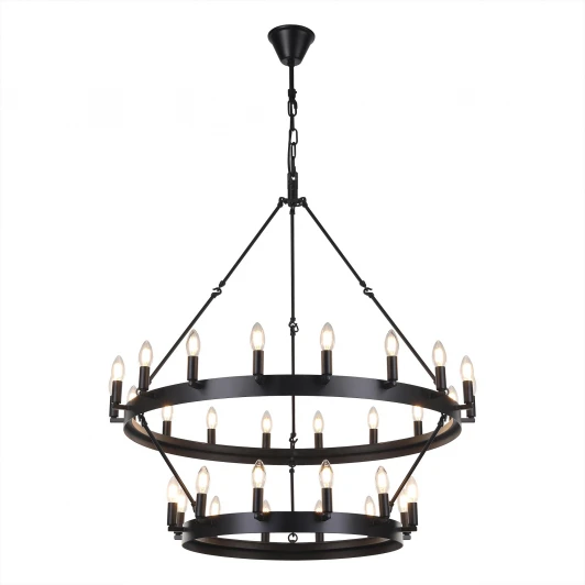 CL470230 Подвесная большая люстра ярусная Citilux Смитсон CL470230 (на цепи, свеча, круглые, под старину, кольцо)