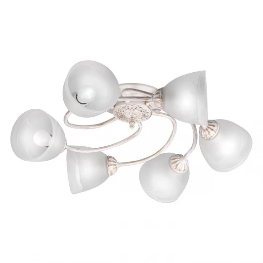 S9135-6 Люстра потолочная Day&Night, 6 плафонов, белый с золотом