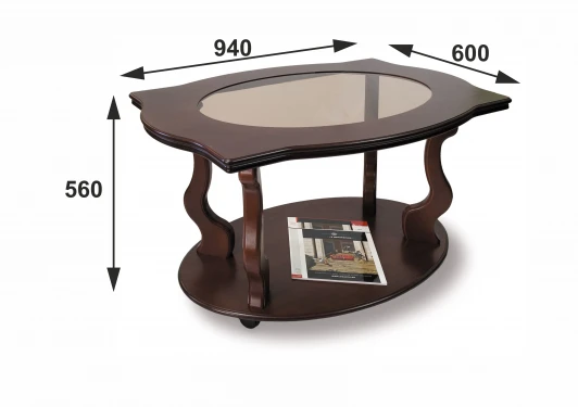001861 Стол журнальный Берже 3С темно-коричневый от фабрики Mebelik