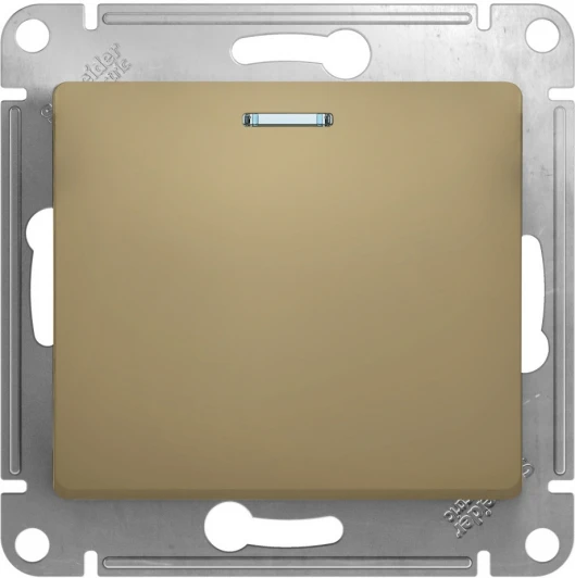GSL000413 Выключатель встраиваемый одноклавишный с подсветкой (титан) Systeme Electric GSL000413