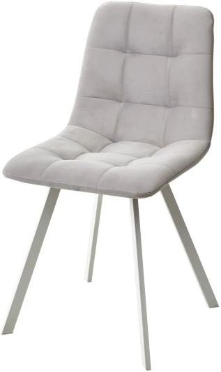 461MC04621 Стул CHILLI-Q SQUARE светло-серый #H09, велюр / белый каркас, 4 шт./1 к