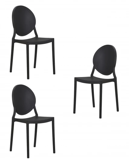 LMZL-PP712-N3_B-P_black Набор 3 шт Стул обеденный DOBRIN ALBERT (цвет чёрный) LMZL-PP712-N3_B-P_black Dobrin D0000000000000013375