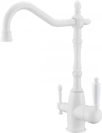 ZR 312 YF-33-WHITE Смеситель Zorg Sanitary ZR 312 YF-33-white для кухонной мойки