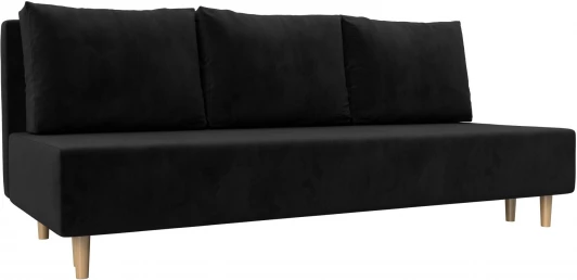 121095 Диван прямой Лига-033 (Черный/Велюр) Лига Диванов арт.121095
