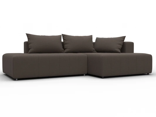 134810 Диван угловой Лига-103 НПБ угол правый (ДСП,Брус,Фанера,Рогожка/Коричневый) Лига Диванов 134810