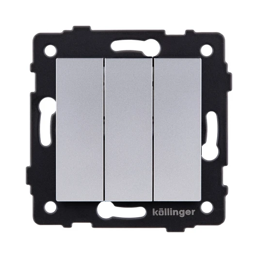 REA-S-012GY Выключатель 3-клавишный 10А/250В серый Kollinger REA-S-012GY для Aspekt, Eleganz, Reflex