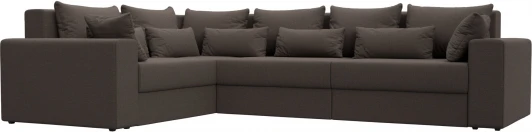 122906L Диван угловой Майами Long левый угол (Коричневый/Рогожка) Лига Диванов арт.122906L