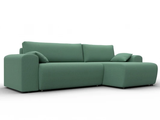 133696 Диван угловой Лига-099 угол универсальный (ДВП,ДСП,ЛДСП,Брус,Фанера/Пластик/Рогожка/Зеленый) Лига Диванов 133696
