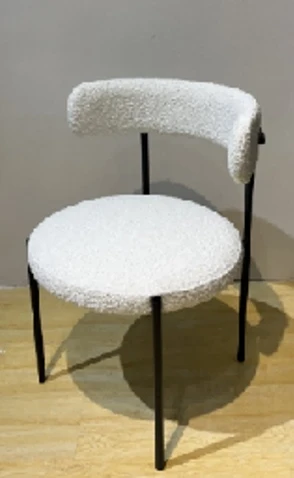 614M05359 Стул VELA White A2635-1A, букле/ черный каркас / Товарный знак DISAUR