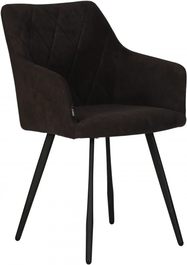 13-03 DOBRIN ROBY, цвет сиденья  Catania Espresso велюр, цвет основания черный муар Стул обеденный ROBY (ЭМАЛЬ ЧЕРНЫЙ МУАР велюр Catania Espresso)