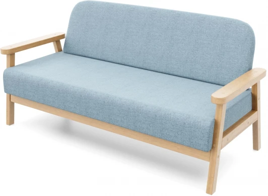 21932 Диван Arsko прямой Флори М береза рогожка голубая