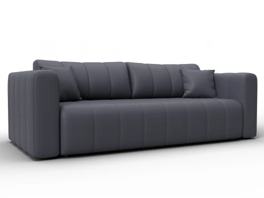 130274 Диван прямой Лига-062 НПБ (ДСП,Фанера,ХДФ/Пластик/Экокожа/Серый) Лига Диванов 130274