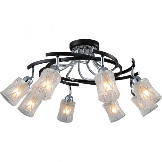 89402-8 chrome + wengue Потолочная люстра N-Light 89402 89402-8 chrome + wengue