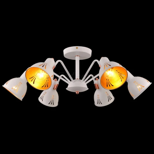 75097/6C WHITE Люстра потолочная Natali Kovaltseva Favorit, 6 плафонов, белый с медью