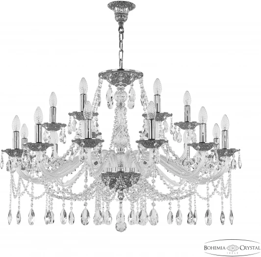 1607/12+6/360 Ni Подвесная люстра Bohemia 1607 1607/12+6/360 Ni