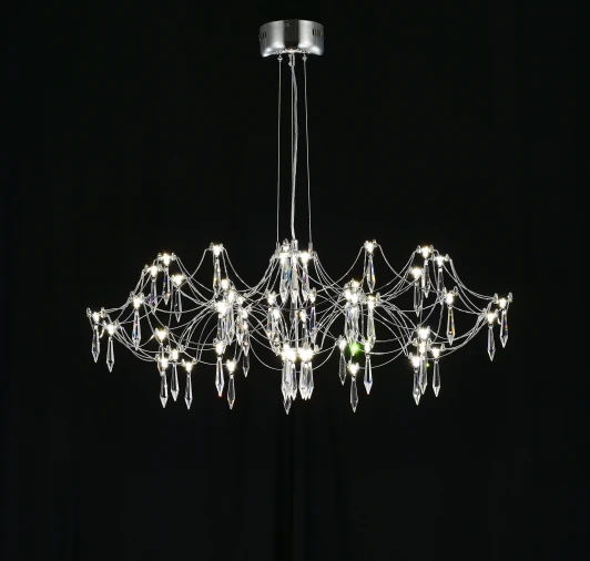MR2661-60P-76AP Подвесная люстра светодиодная с пультом и хрустальными подвесками Asfour MyFar Ersilia MR2661-60P-76AP
