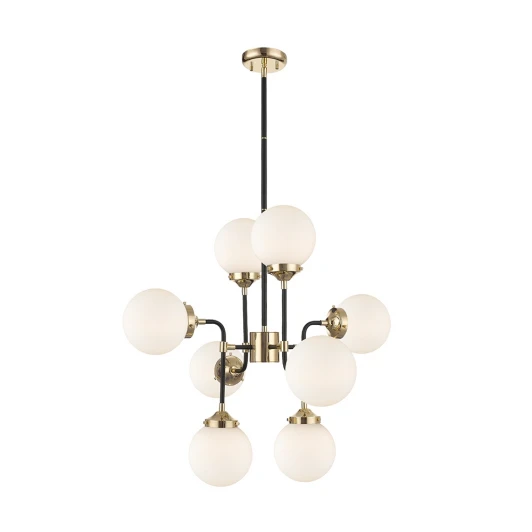 P0454-08D-SDAA Потолочная люстра на штанге Zumaline Riano P0454-08D-SDAA (220V, шарики, молекулы)