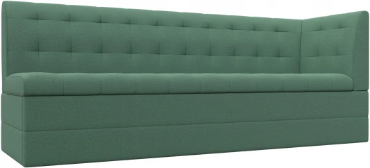 123175 Диван кухонный Бриз с углом справа (Зеленый/Рогожка) Лига Диванов арт.123175