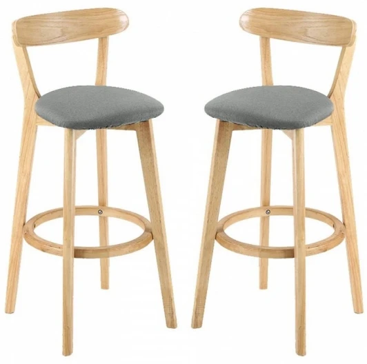 HSBI_B016_wooden_greyf_2 Набор из 2 стульев барных Elevate Zenith Hesby (Бежевый/Бук,Ткань) арт.HSBI_B016_wooden_greyf_2