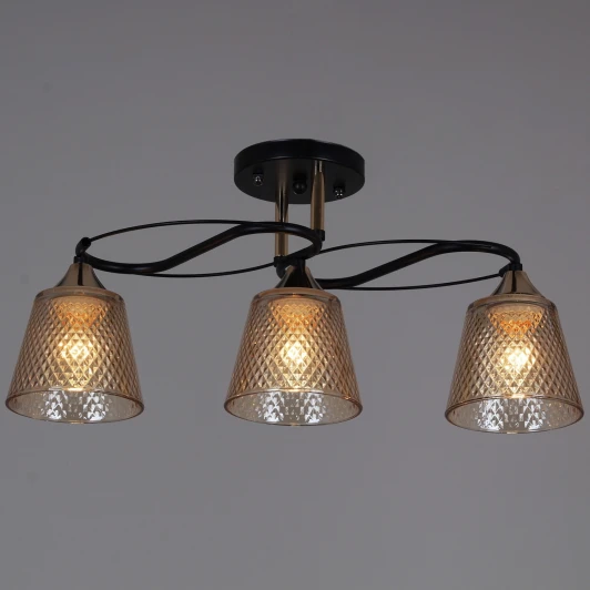 06087-0.3-03 BK+FG Потолочная люстра на штанге Reluce 06087-0.3-03 BK+FG (220V)