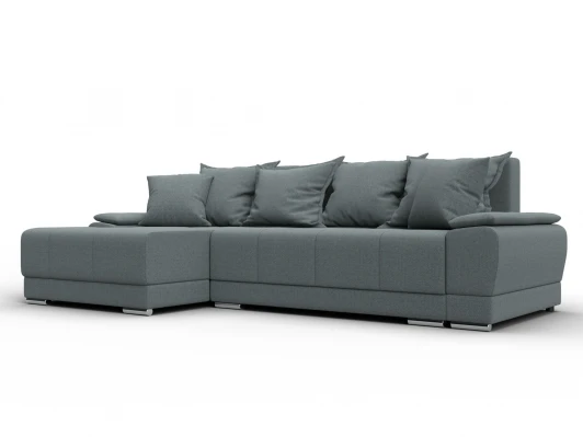 137086L Диван угловой Лига-119 угол левый (ДСП,Брус,Фанера,ЛДС,Рогожка/Серый) Лига Диванов 137086L