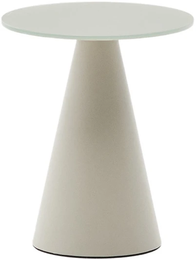 261697 Журнальный столик Wilshire из матового стекла и стали матово-серый Ø35 см La Forma (ex Julia Grup) арт.261697