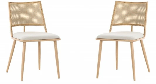 HSBI_DC2245_black_2 Набор из 2 стульев Unity Echo Hesby (Бежевый,Черный/Металл,Ротанг,Велюр) арт.HSBI_DC2245_black_2