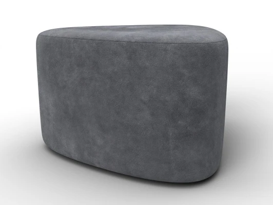 132501 Пуф 004 (ДСП,Фанера/Пластик/Велюр/Темно-серый) Лига Диванов 132501