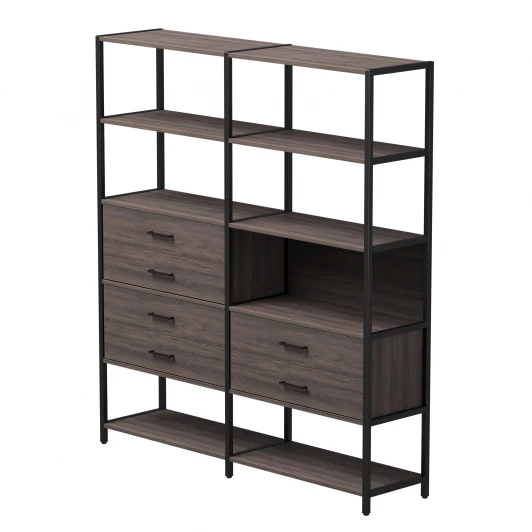 254ST8DK9005 Набор стеллажных систем №8 Everprof EVO (ЭВО) 1635x385x1840 Дуб Пасадена/Черный 254ST8DK9005
