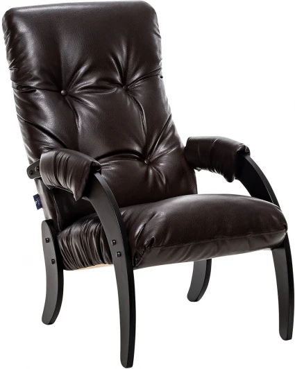 2500000191046 Кресло для отдыха Модель 61 Венге текстура, к/з Varana DK-BROWN Leset
