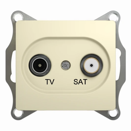 GSL000297 Розетка встраиваемая телевизионнная оконечная TV+SAT (бежевый) Systeme Electric Glossa GSL000297