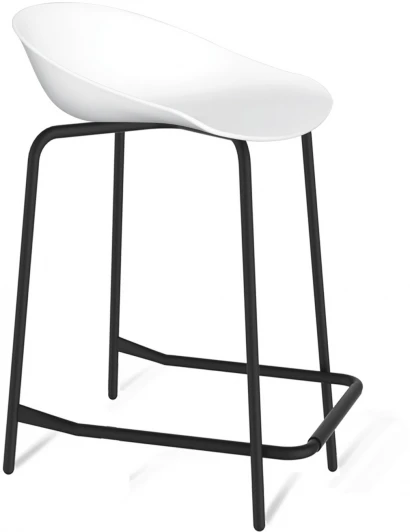 2424923602 Стул полубарный SHT-ST19/S29-1 белый/черный муар Sheffilton 2424923602