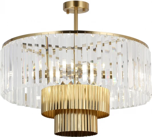 LSP-6053 Потолочная люстра на штанге Lussole LSP-6053 (220V, хрусталь, круглые)