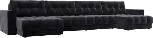 128577 Диван П-образный с декором Лига-049 НПБ Лонг Лига Диванов (Велюр) арт.128577