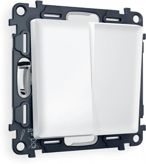 MA123020 Комплект механизма Ambrella Volt 2-клавишного проходного выключателя ALFA MA123020 Белый матовый QUANT