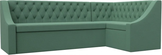 123227 Диван кухонный угловой Мерлин правый угол (Зеленый/Рогожка) Лига Диванов арт.123227
